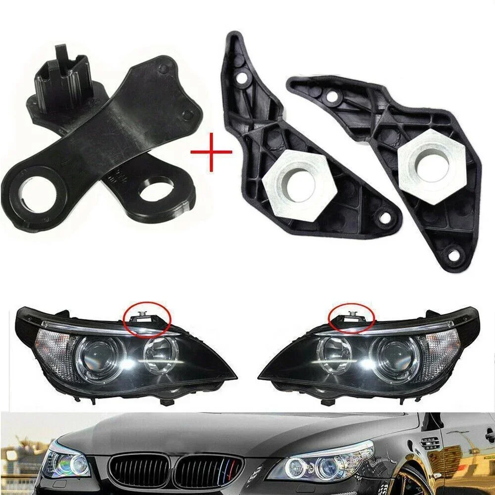 

4Pcs Car Headlight Bracket Mount Holder Clips Set Right Left For BMW E60,E61,525i,530i,540i,545i,550i 63126941478/63126942478