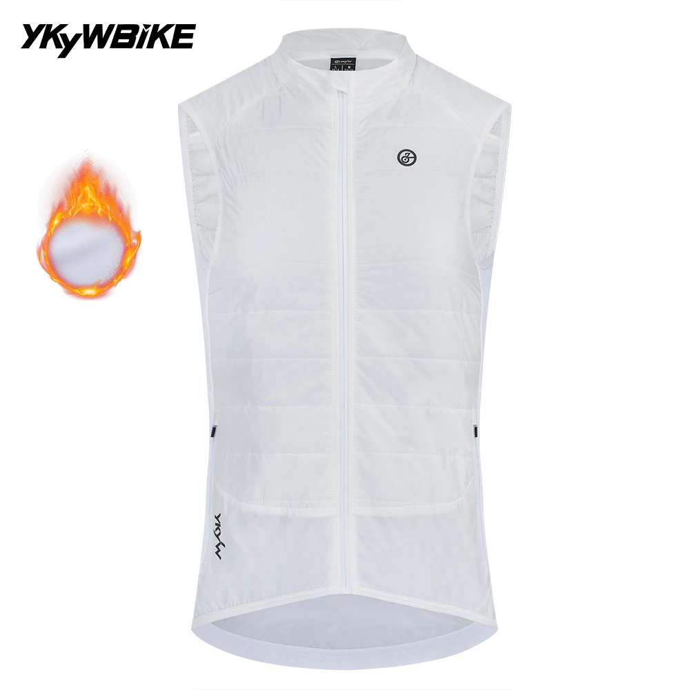 

YKYWBIKE 2025 Winter Cycling Vest Thermal Warmth Biking Sleeveless Gilet Windproof Waterproof Road Bike Gilet MTB 5 Pockets