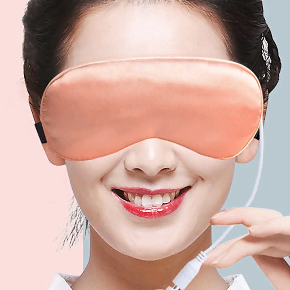 

Электрическая маска Moxa с подогревом, розовая 3-скоростная регулировка температуры для снятия стресса глаз, с подогревом сна, повязка на глаза, уход за здоровьем