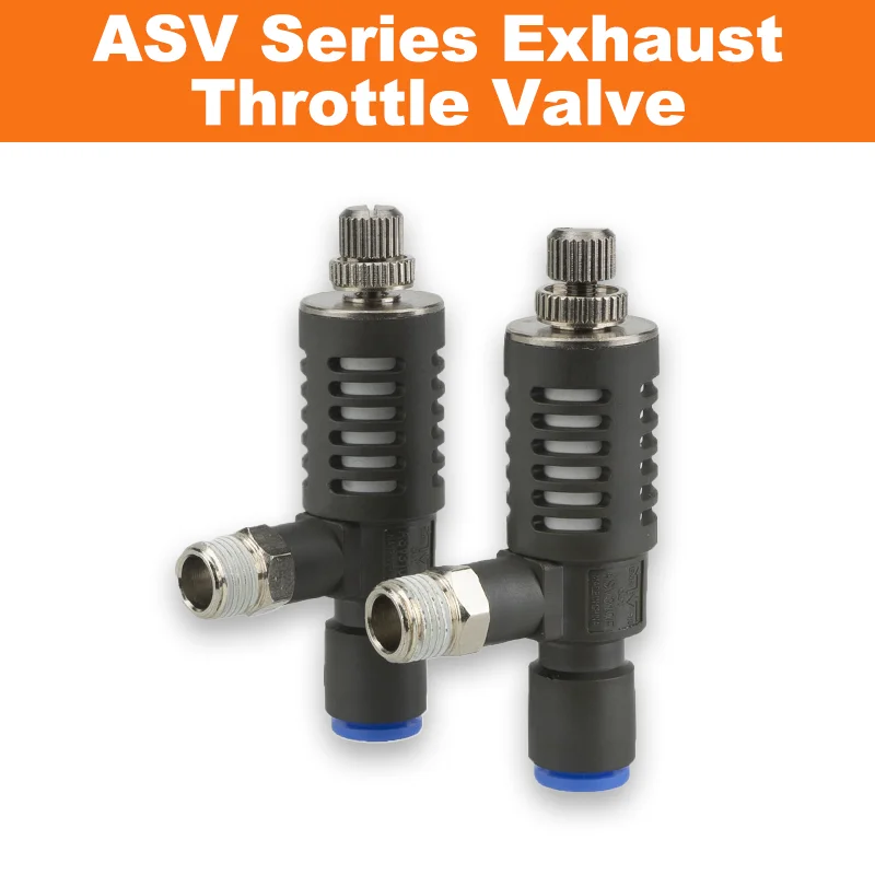 5pcs/pack ASV Series Exhaust Throttle Valve Silencing Speed Controller Pneumatic Throttle Valve with Quick Exhaust Function