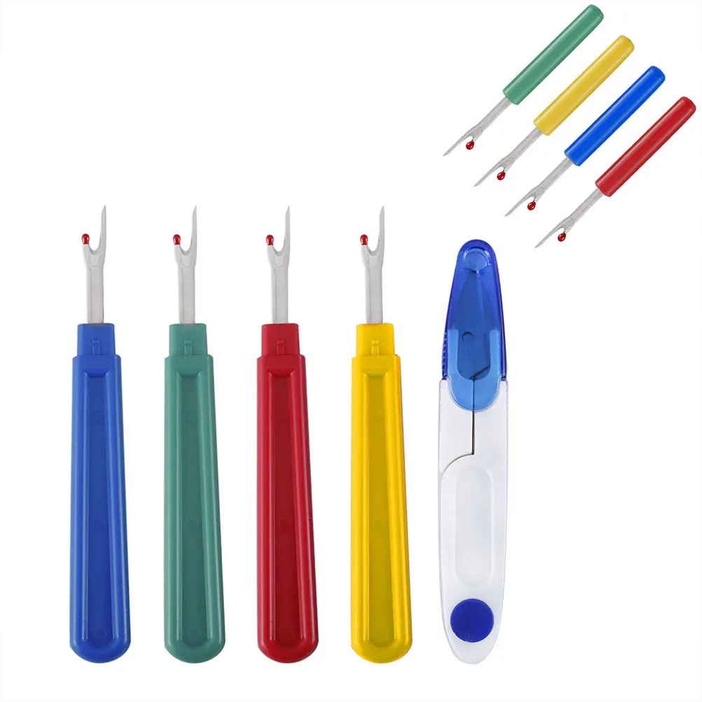 9 قطعة التماس الممزق غرزة Unpicker عدة مقبض بلاستيكي شفرة معدنية أدوات التطريز قطّاعة سن اللولب مزيل الخياطة للمنزل Diy بها بنفسك #2
