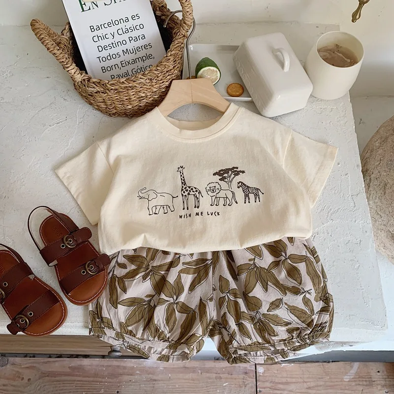 Summer Boys Solid Color Base Shirt Pure Cotton Clothing Thin Round Neck Short Sleeve Tops Child New Print T-shirt Outer Wear image 4
