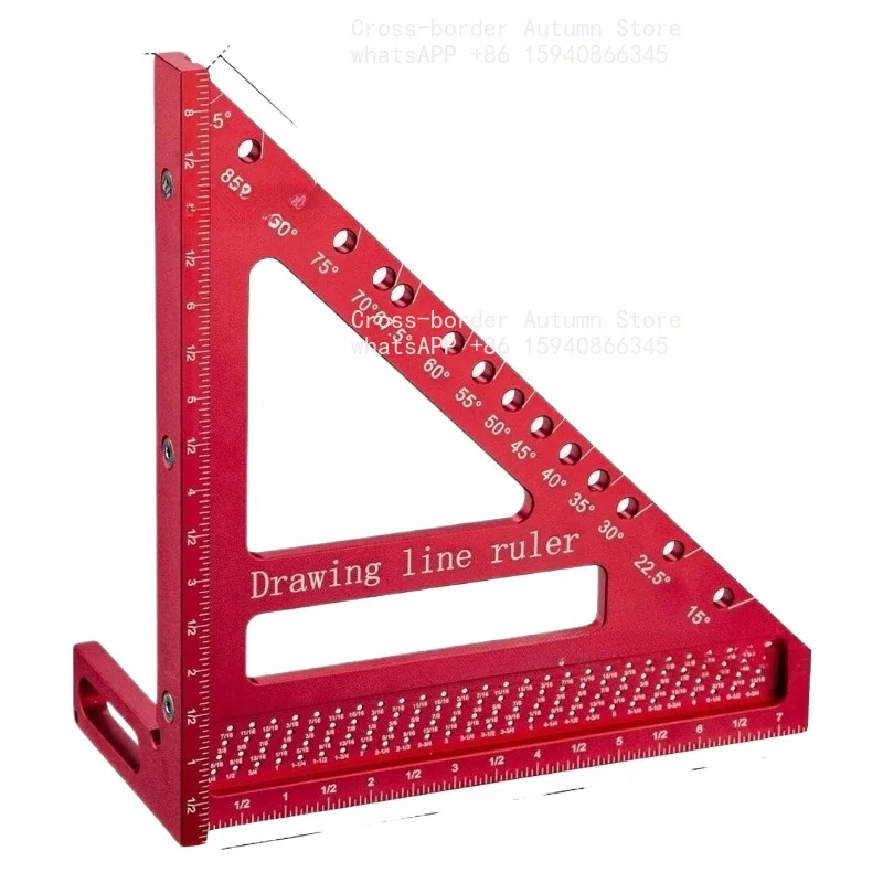 8.5 Inch Triangle Ruler 45° 90° Woodworking Marking Measuring Tool Upgrade Version Layout Square Ruler