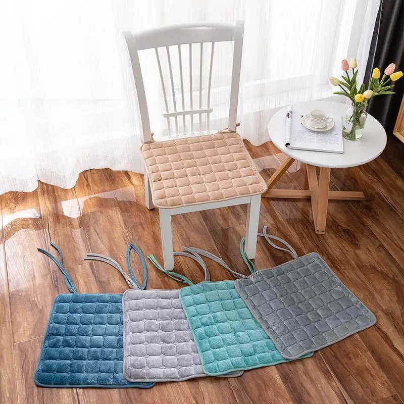 Soft Square Seat Pad Flannel Chair Cushion Non Slip Tatami Cushion Office Home Decor 40x40cm