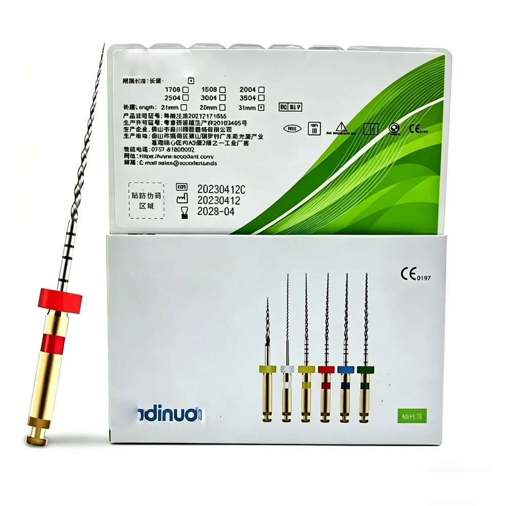 

30Pcs/5piece dinuo PRO Dental Root Canal File Heat-Activated Rotary Nitinol Tooth Pulp Files Thermally Activated Nickel-Tit