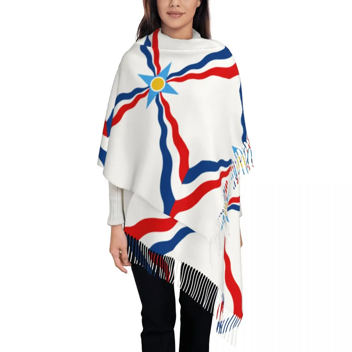 Assyrian Women's Tassel Shawl Scarf Fashion Scarf