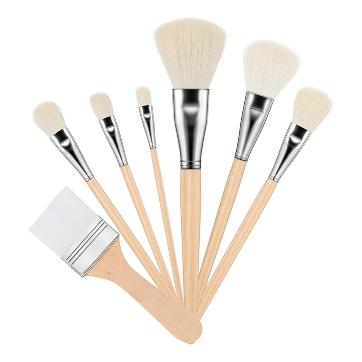 7 Pcs Mop Brush for Acrylic Painting Gilding Brush Versatile Mop Brushes Assorted Size Paint Brushes Set Paint Brush