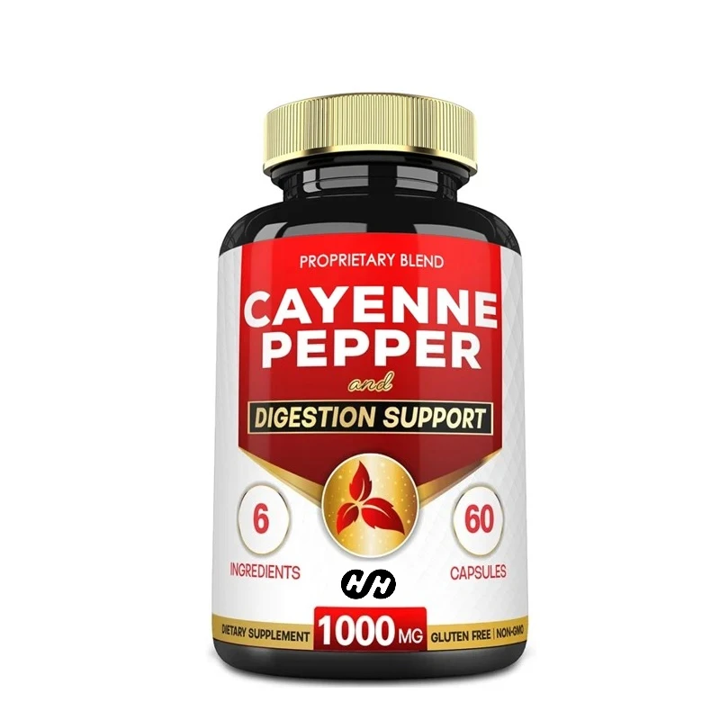 6-in-1 Chili Capsules Containing Ginger Root, Beetroot, Black Pepper, Etc.,60 Capsules, Supporting Digestive System and Immunity