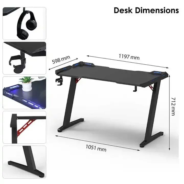 G25 Custom home office furniture smart gaming table electric fixed height adjustable computer game desk frame for pc e-sport