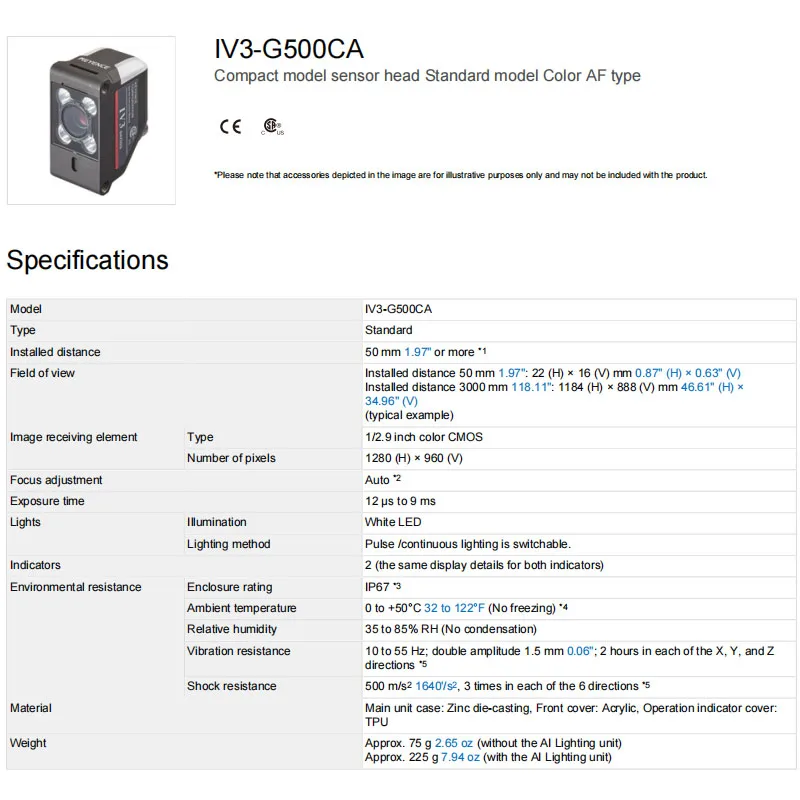 IV3-G500CA KEYENCE Split-type intelligent camera image sensor,  welcome to consult