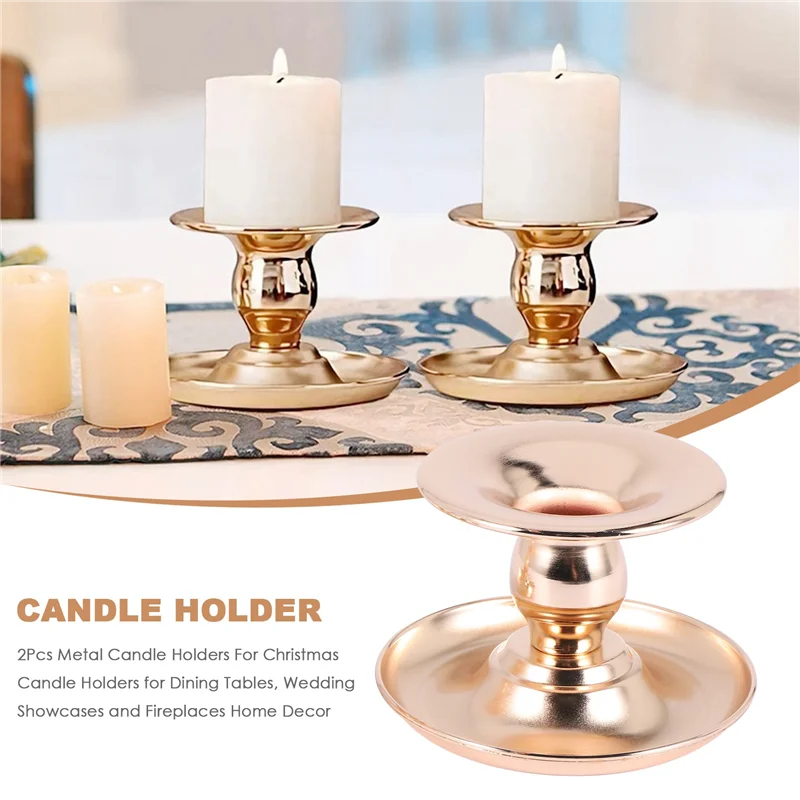 ABXI 2Pcs Metal Candle Holders For Christmas Candle Holders For Dining Tables, Wedding Showcases And Fireplaces Home Decor image 6