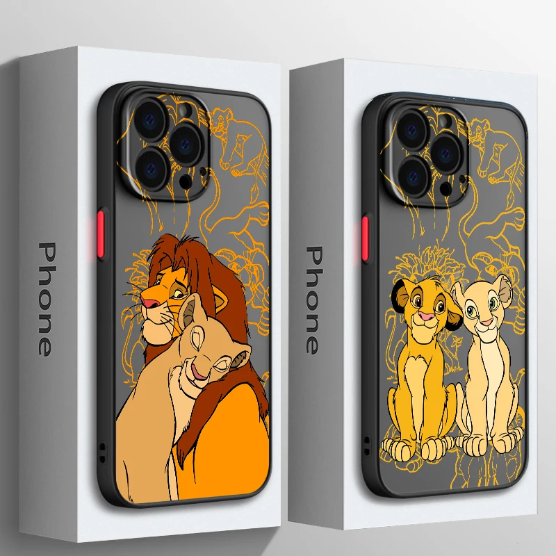 Disney The Lion King For iPhone 15 14 13 12 Mini 11 XS Pro Max X XR 8 7 6 Plus Frosted Translucent Phone Case Cover