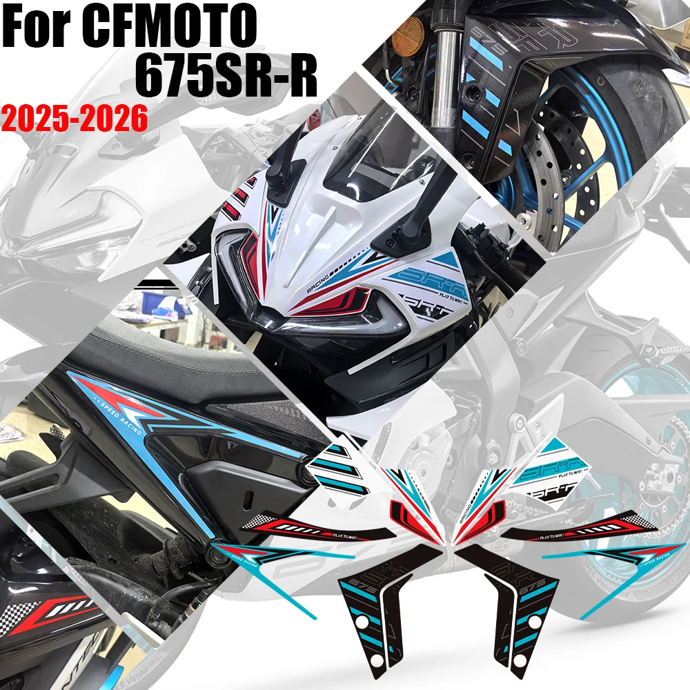 Motorcycle Accessories Tank Pad Knee Front Fender Protection Decals Stickers For CFMOTO 675SR-R 675SRR 2025-2026