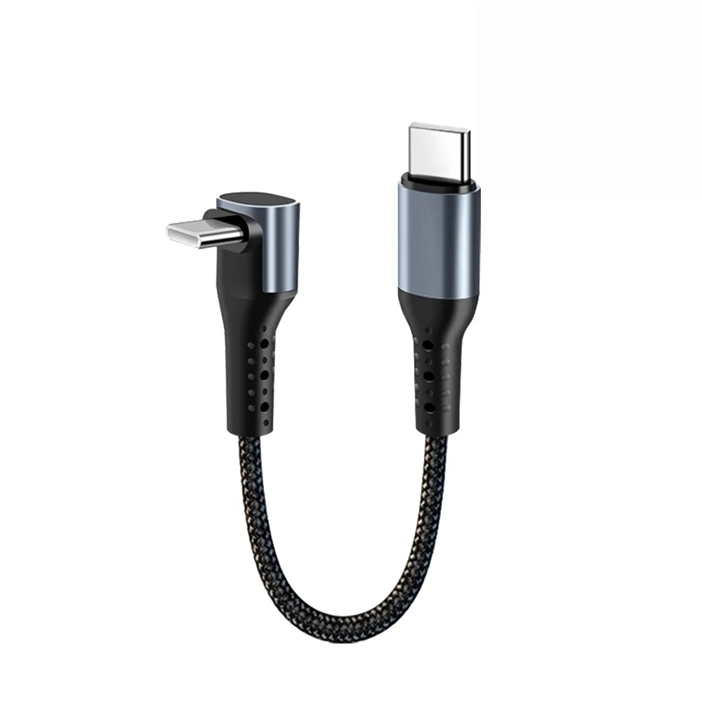 66W 6A Rechtwinkliges USB-C-Kabel, kurzes USB-C-zu-USB-C / USB-A-zu-USB-C geflochtenes Schnellladekabel für Powerbanks, 25CM 50CM für Reisen