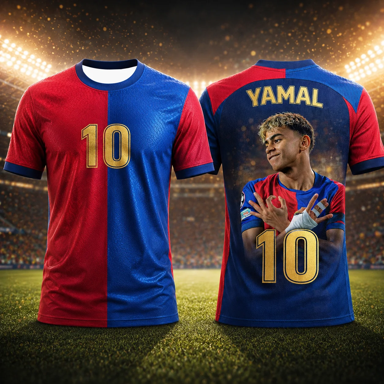 Lamine Yamal Creative 3D Printed Soccer Jersey Summer Cool Breathable Sports Tee Fan Collection Outdoor Casual Wear for Kids