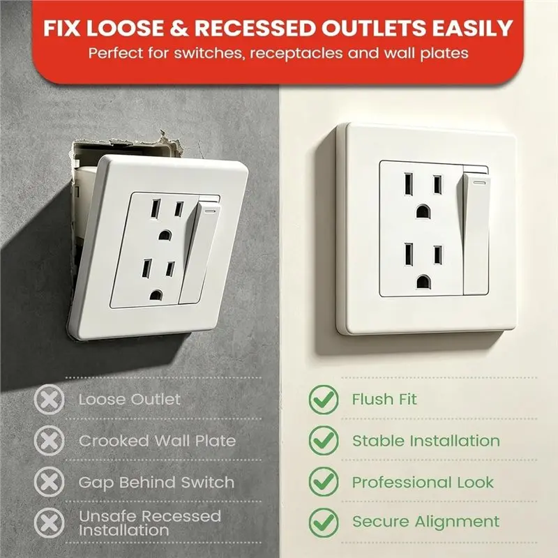 Easy Assembly For Electrical Outlet Extender Kit 193PCS Outlet Spacers Kit For Switches, Receptacles And Wall Plates For