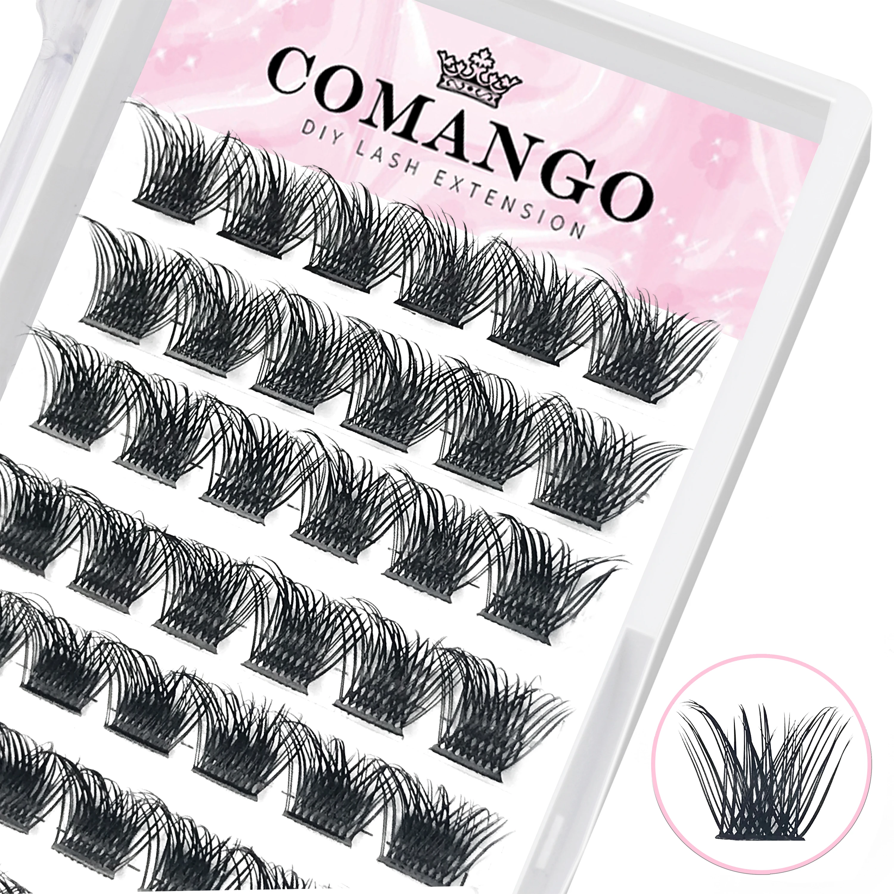 CoMango Lash Cluster D Wellung 8/10/12/14/16/18MM DIY Wimpern Extensions einzelne Wimpern Cluster DIY zu Hause