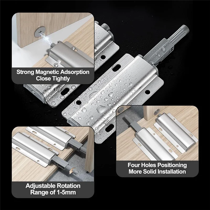 ABGR-دفع لفتح الباب المصيد 24 حزمة دفع مزلاج لخزانة دفع الباب الصيد لباب الخزانة مزلاج الباب المغناطيسي دائم