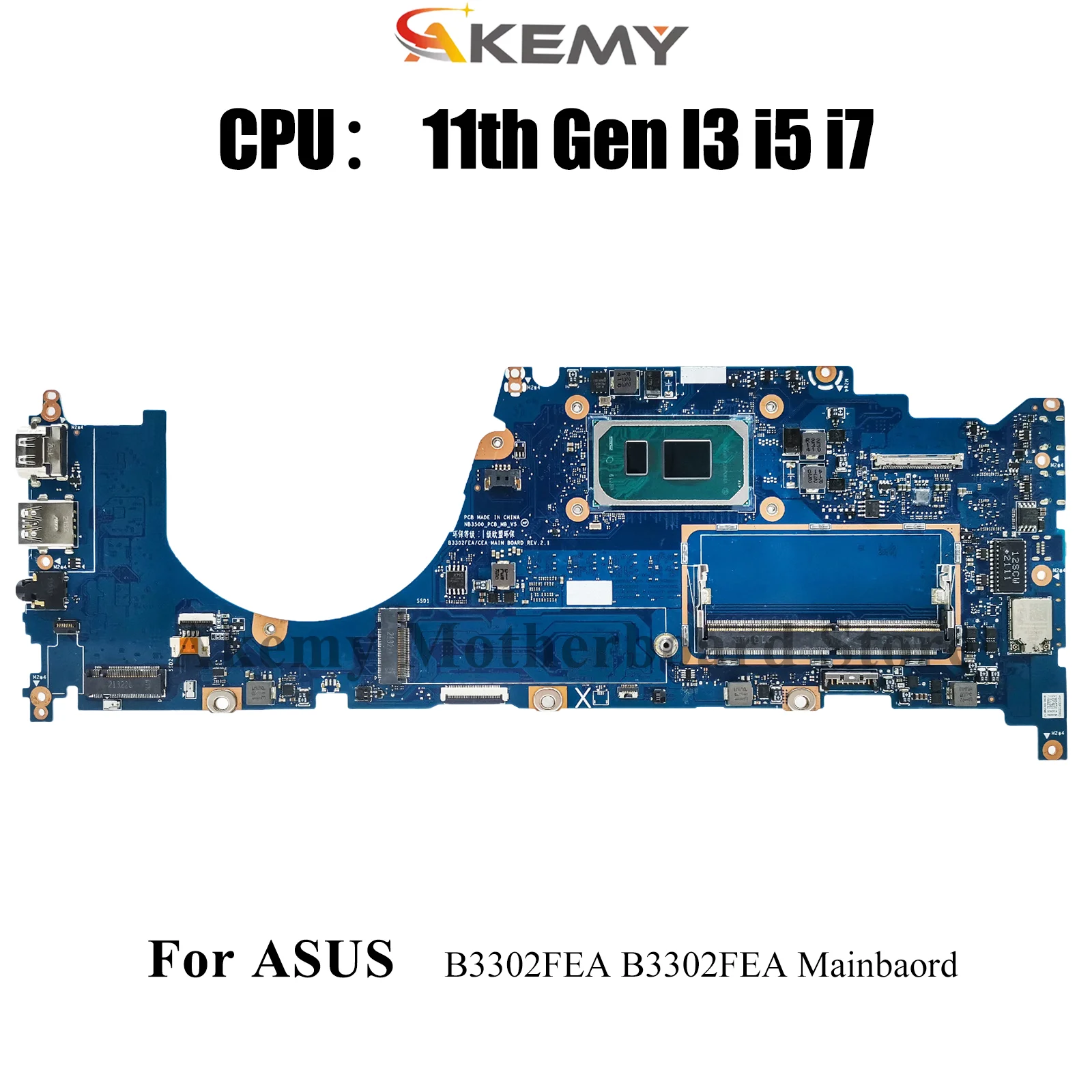 

B3302FEA Laptop Motherboard For ASUS ExpertBook B3302FEA B3302F Notebook Mainboard With 11th Gen I3 i5 i7 tests OK fast shipping