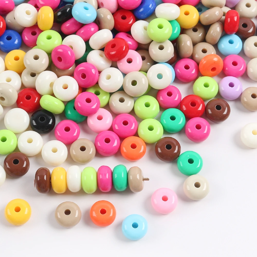 50pcs Acrylic Colourful Rounded Loose Beads Diy Necklace Bracelet Mobile Phone Chain Jewellery Accessories Supplies For Jewelry