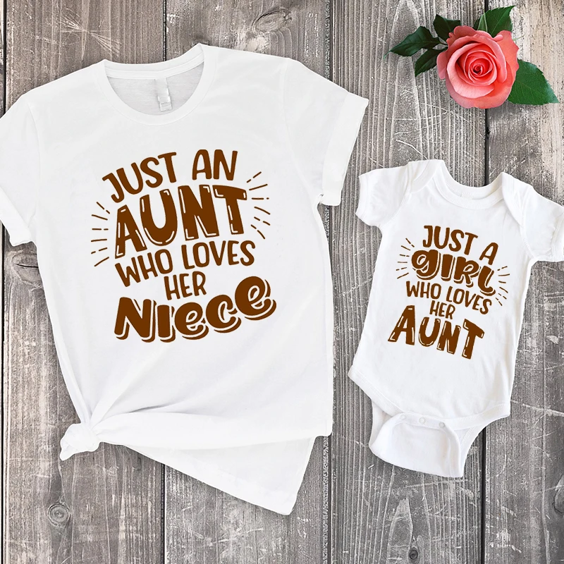 

Aunt and Niece Shirts Aunt Who Loves Her Niece Shirt Gift for Aunt Gift for Niece T-Shirts Summer Girls Family Look