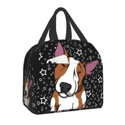 Starry English Bull Terrier Insulated Lunch Bag for Women Pet Dog Resuable Cooler Thermal Bento Box Work School Travel Bags