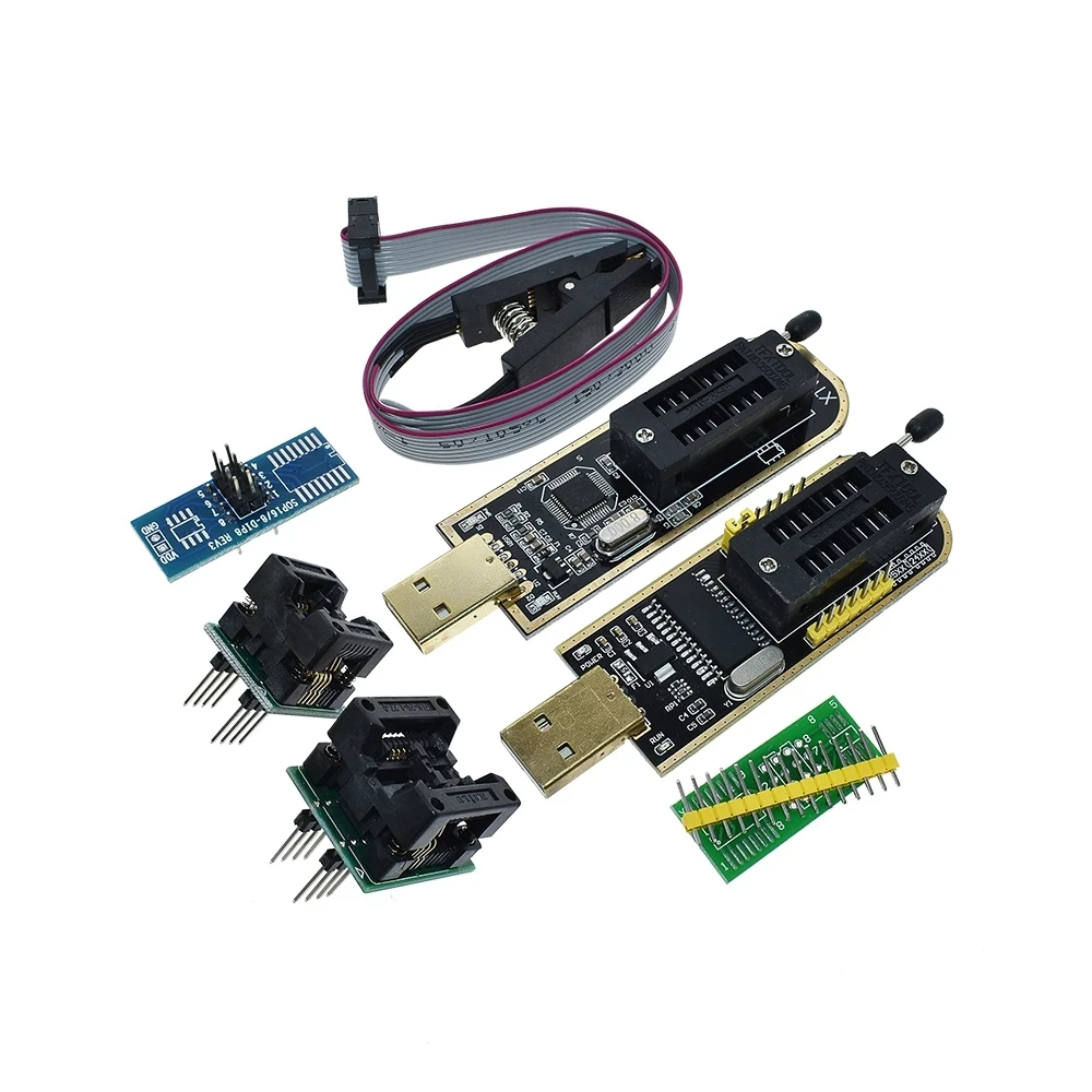 CH341B XTW100 24 25 Series EEPROM Flash BIOS CH341 módulo programador USB + Clip de prueba SOIC8 SOP8 para EEPROM 93CXX / 25CXX / 24CXX