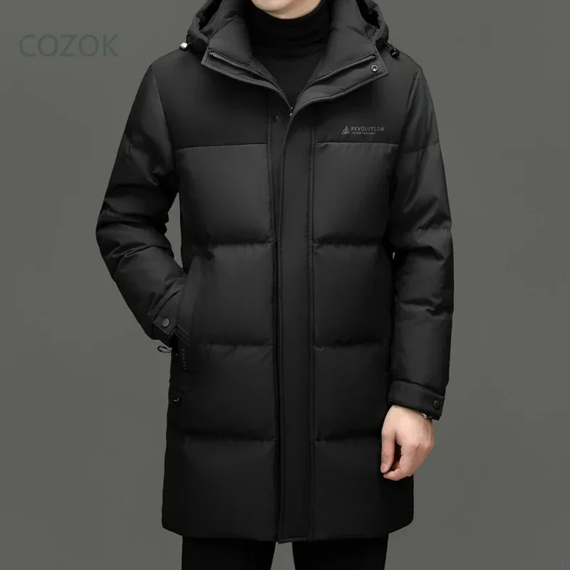 COZOK Long Down Jacket Man Duck Padding 2025 Male Winter Brand Padded Men's Cold Coat Clothing Casual Sack