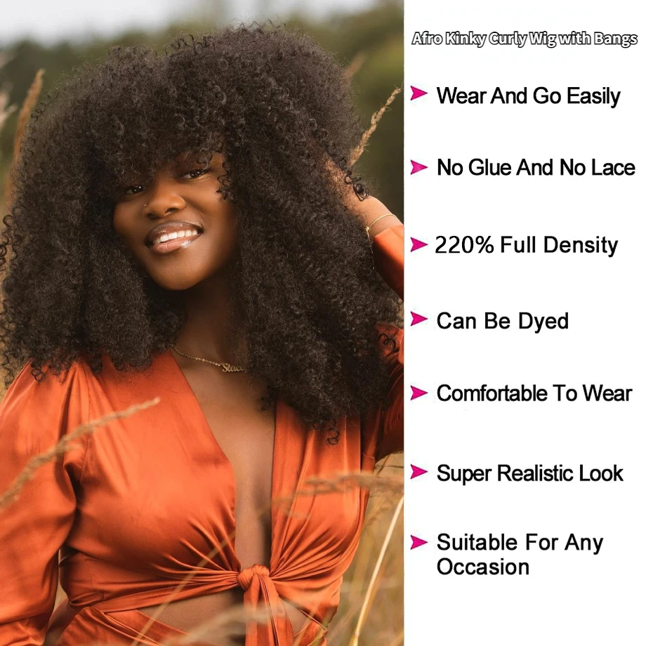 Frufru Paróka afro Szeszélyes Göndör Emberi haja wigs számára Sztrájktörő Nők Klasszikus 4B 4C afro Süsü 180% 220% Pelyhes Elasztikus Göndörít Kelendőség