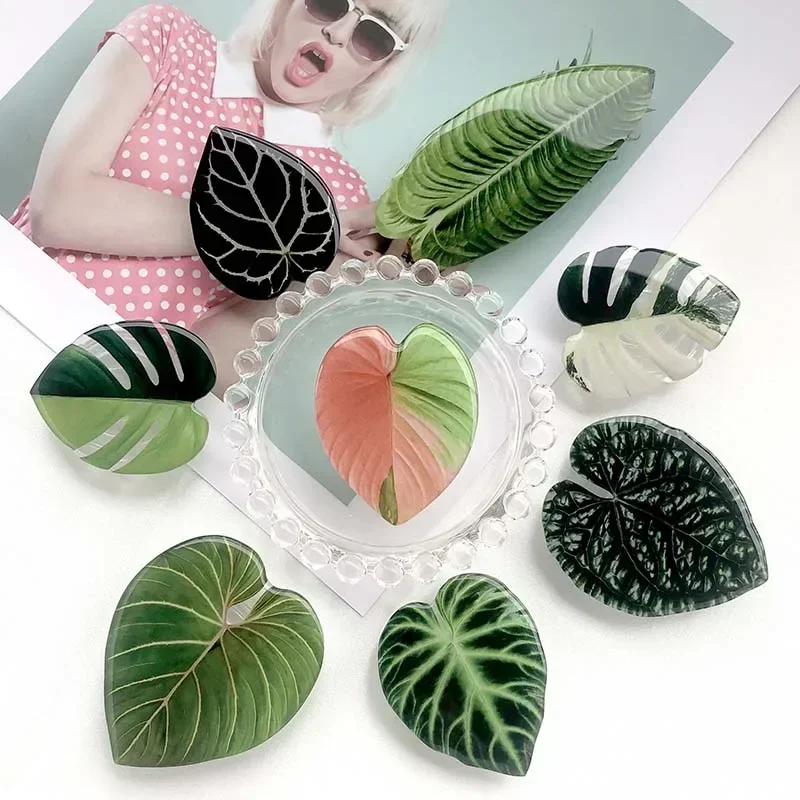 

Plant Socket Folding Phone Grip Tok Leaf Acrylic Phone Holder for IPhone Sams Universal Smartphone Griptok Bracket Finger Stand