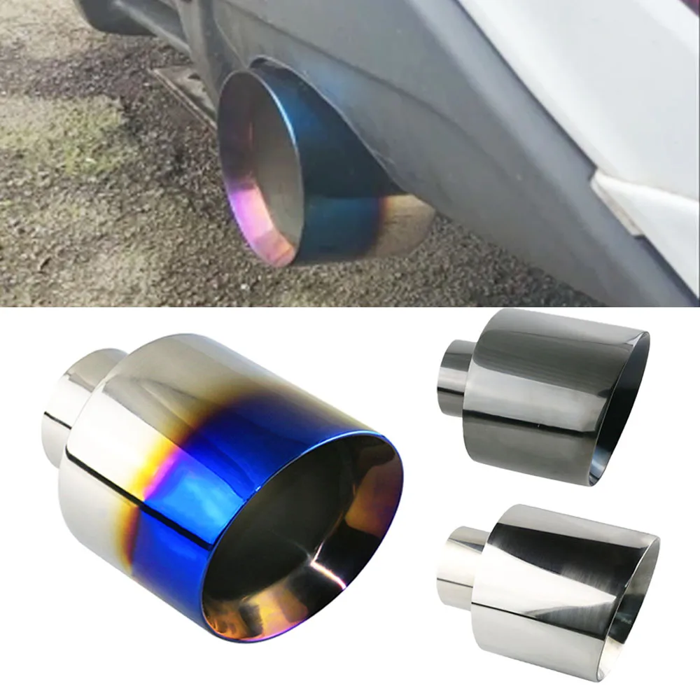 

Stainless steel Car Exhaust Tip 76mm inlet Slant Outlet 127mm Universal Muffler Tail throat