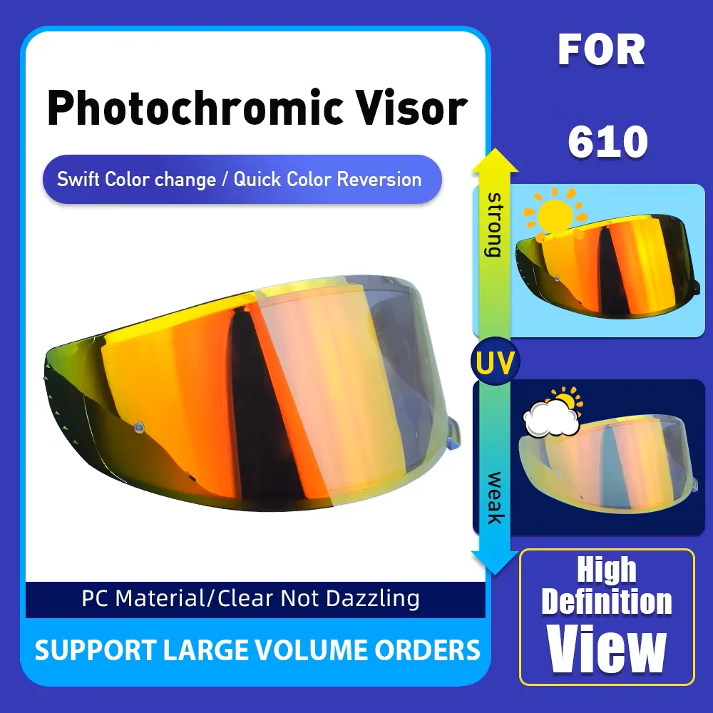 

Photochromic visor Need Viewer For 610 Helmet Amplifier Plated Helmet Glass Chrome Viewfinder