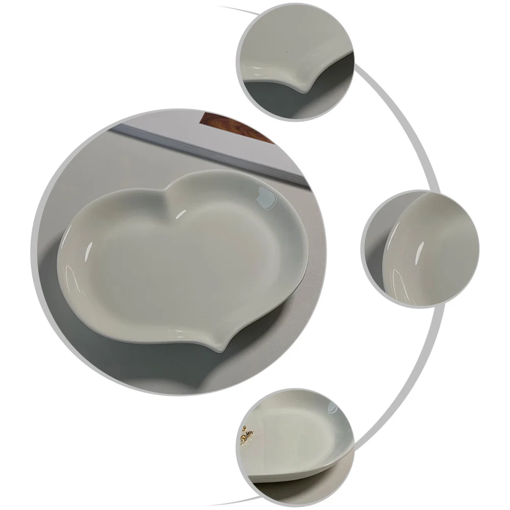 

Heart Shape Ceramic Dish Ceramic Tableware Food Container Stylish Practical Compact Size Easy Carry Store