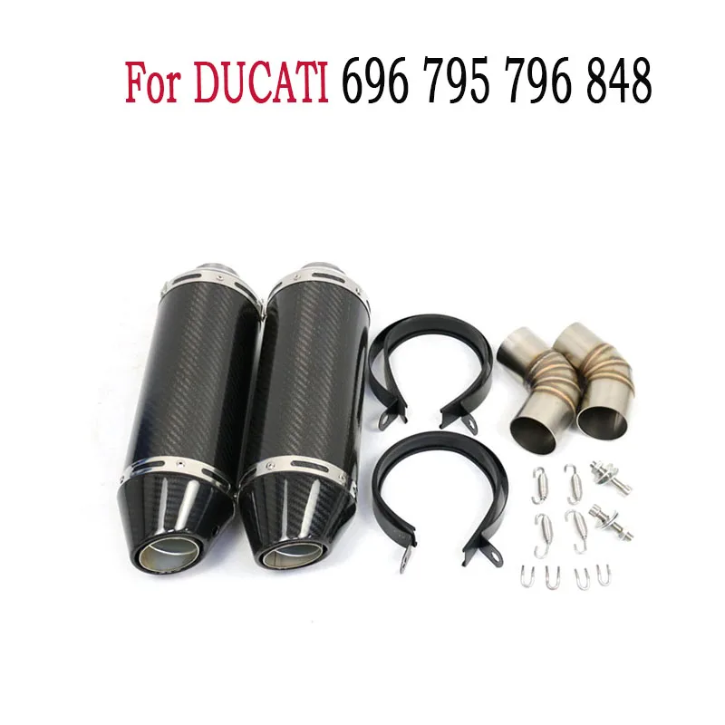 For DUCATI 696 795 796 848 Slip-On Exhaust Motorcycle TERMIGNONI Exhaust Muffler Pipe Full Systems Middle Pipe with DB Killer