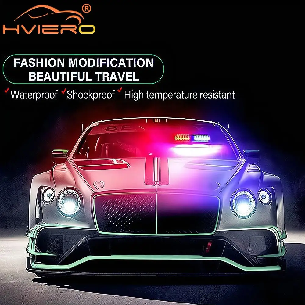 16LED Universal Warning Led Car Lamp RGB Strobe Flash Light Auto High-power Changeable Radio Signal Emergency Police Windshield