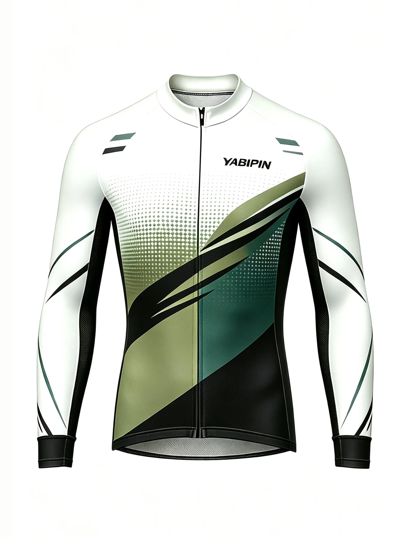 Long Sleeve Cycling Jersey Men Gradient Print Quick Dry Full Zipper Road Bike MTB Bicycle Tops Ropa Ciclismo