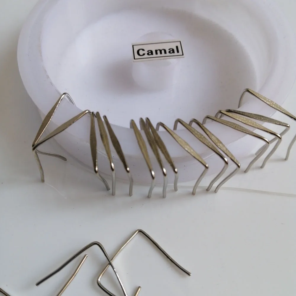 Camal 150pcs 14mm Sector Shaped Chrome Color Connectors Pins For Crystal Prisms Beads Chandelier Pendant Lamp Hanging Accessory
