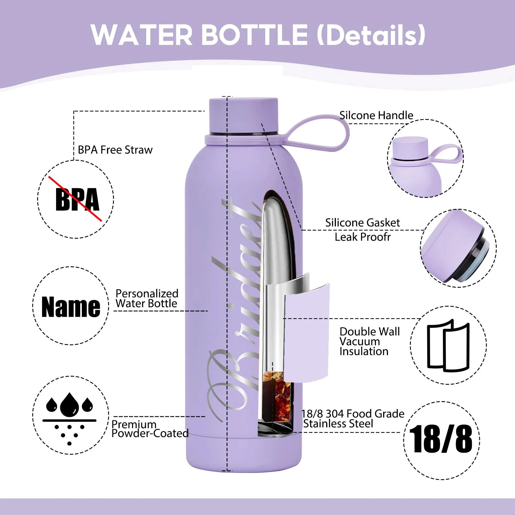 Custom Thermal Water Bottle Stainless Steel Thermos Tumbler 500ml Vacuum Insulated Handle Portable Leakproof Father Soccer Gift