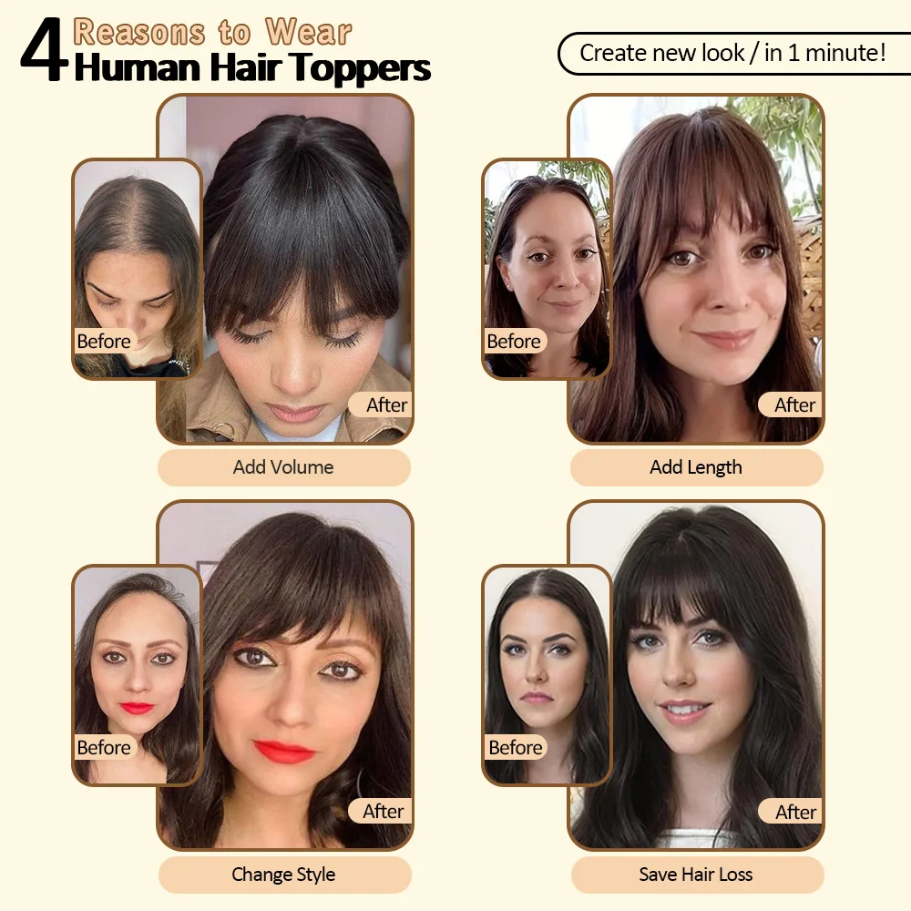 المرأة براون الشعر توبر كليب ins شعر مستعار بشري بولي PU فو الحرير قاعدة كليب في الشعر توبر للمرأة قطع الشعر الطبيعية الحقيقية #6