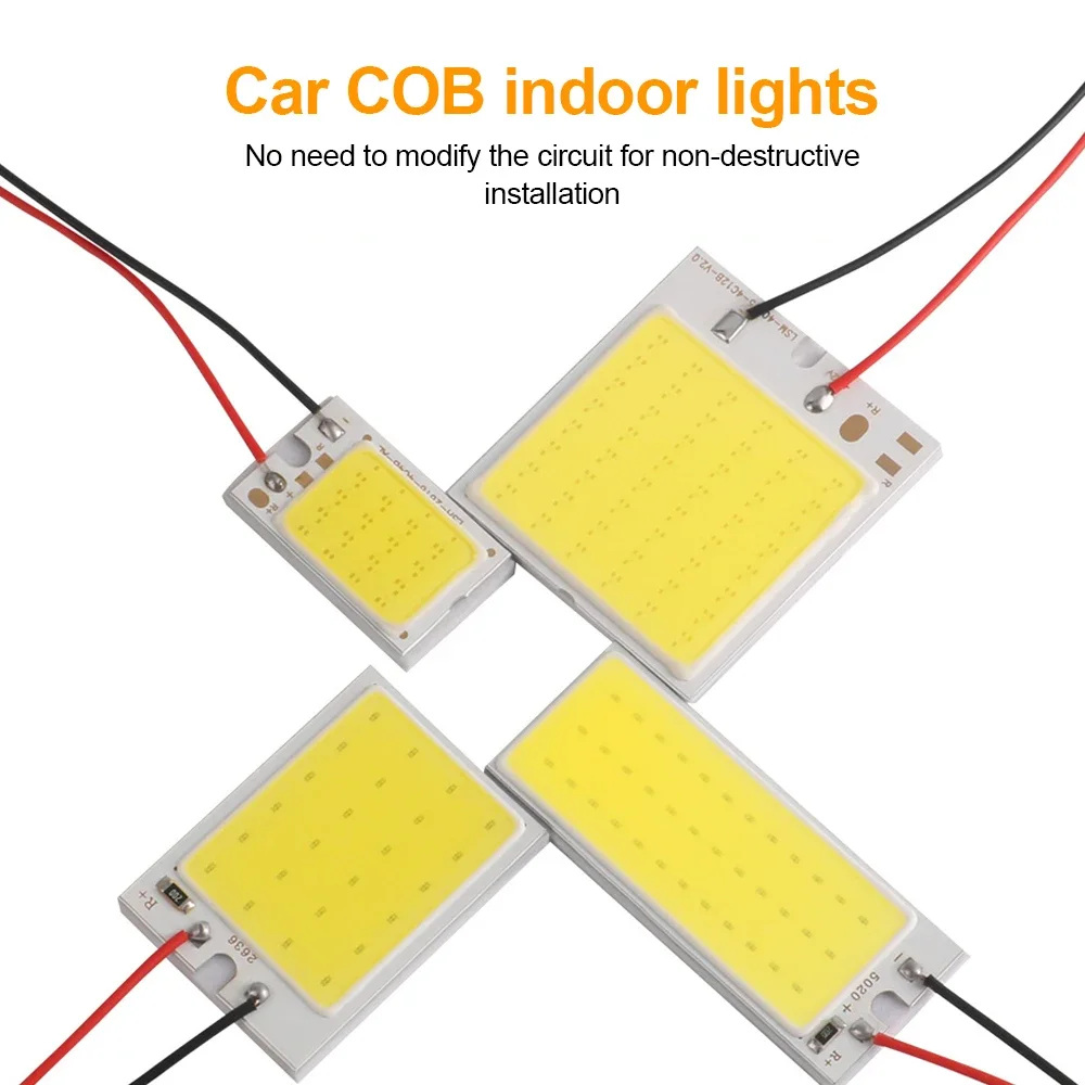 3-in-1 Car LED Lights Panel 18/24/36/48 SMD T10 BA9s 12V COB Lamp Bulb Car Dome Light Reading Lights Auto Interior Accessories