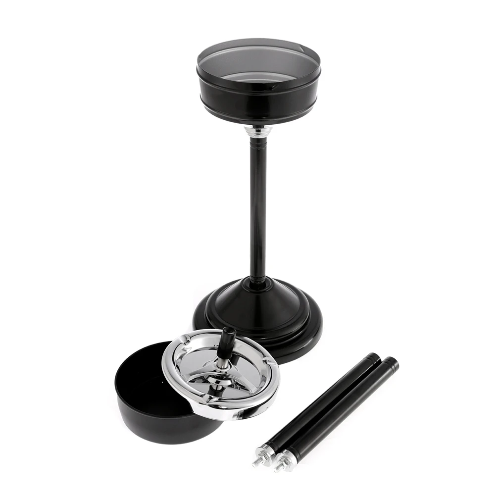 Adjustable Removeable Ashtray with Lid Floor Standing Stainless Steel Windproof Cigar Ashtrays Ash Tray for Office Toilet KTV