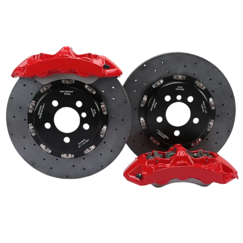 ICOOH Racing 4-Pot Brake Calipers Full Disc Brakes System Pads Line for Mercedes Benz W203 W205 W211 New Condition