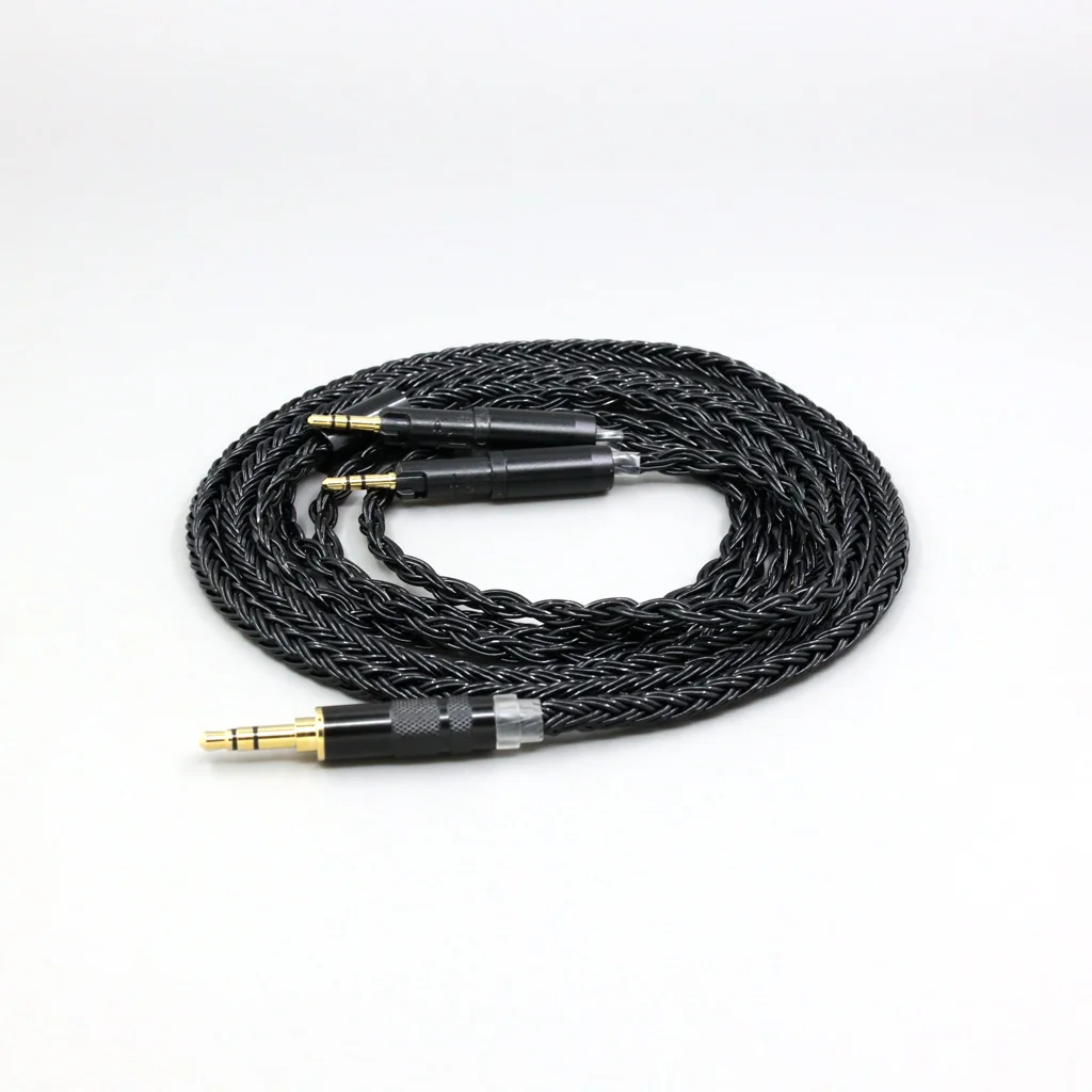 16-adriges schwarzes geflochtenes Kopfhörerkabel für Audio-Technica ATH-R70X ATH-R70XA Kopfhörer Headset LN008863 – Detail 5