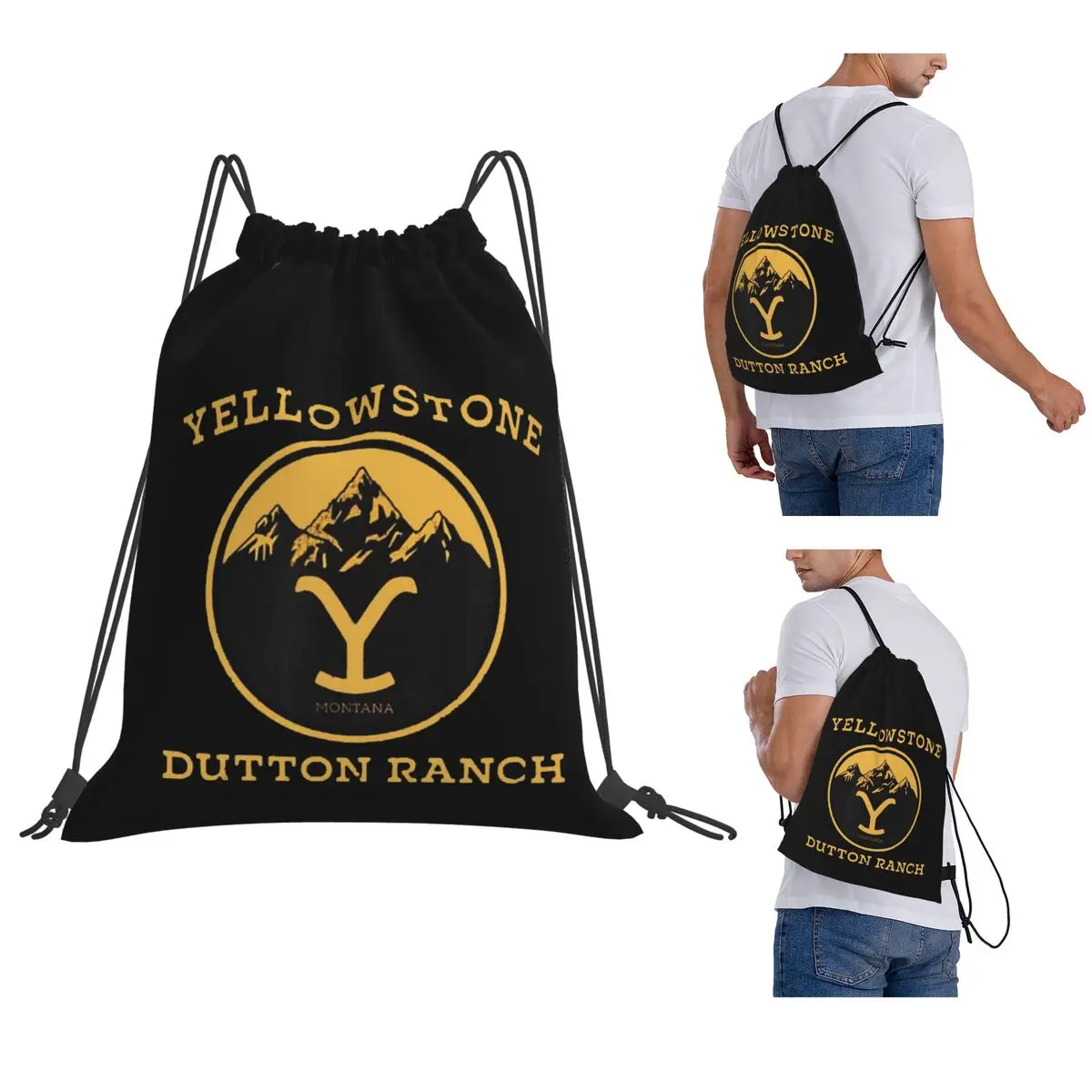 Yellowstone Dutton Ranch Backpacks Fashion Drawstring Bags Sundries Bag Book Bags for Man Woman Students