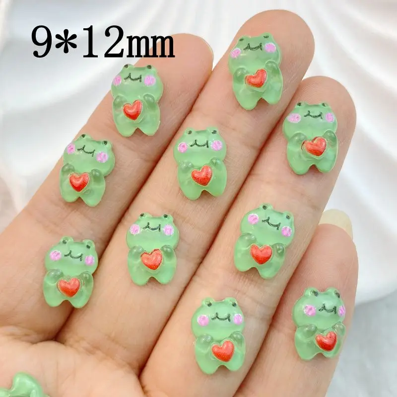 50Pcs New Mixed Nail Art Resin Cartoon Frog Designer Charms Rhinestones DIY Craft For Nail 3D Decorations