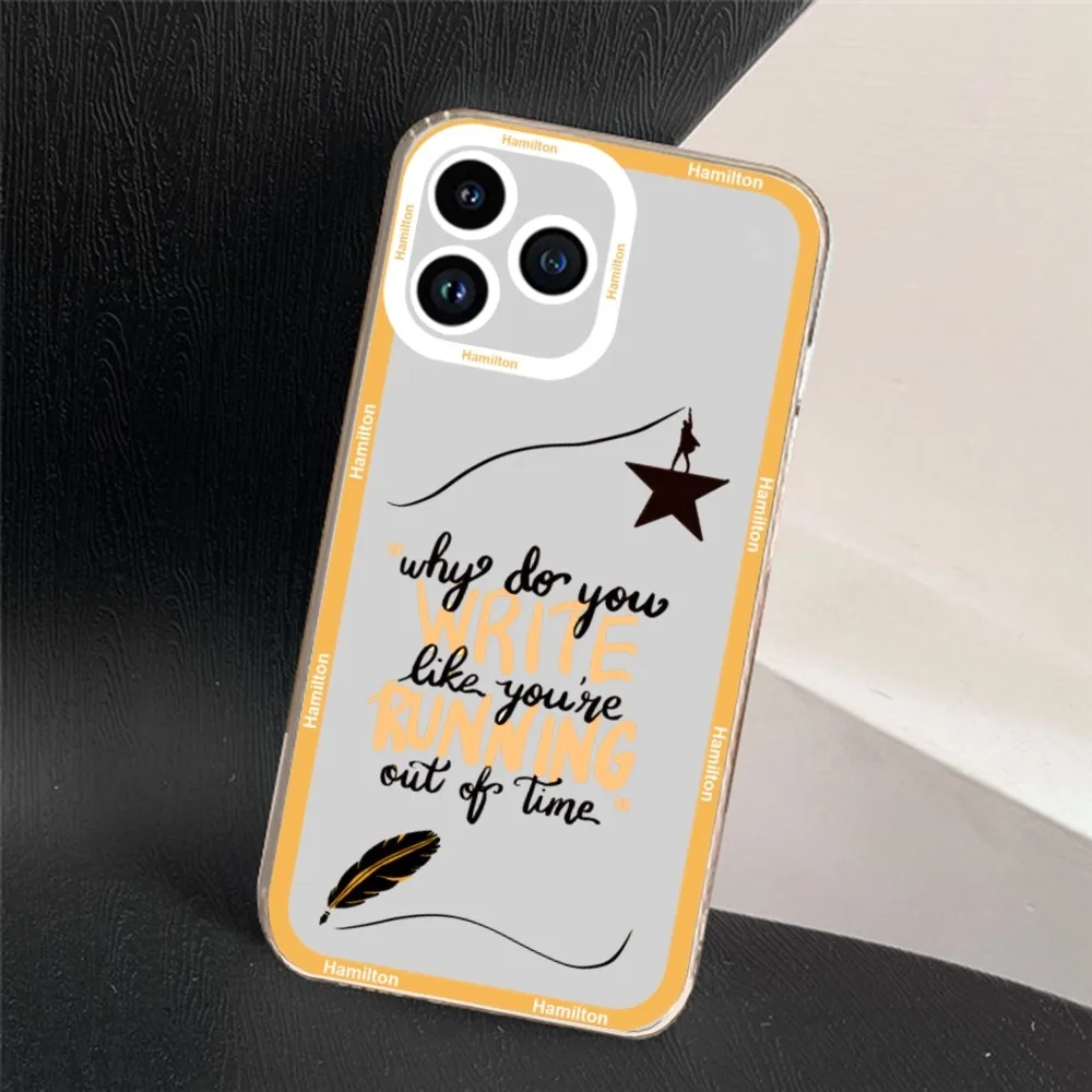 Hamilton Musical Lyrics Phone Case For iPhone 11 12 Mini 13 14 15 Pro Max Transparent Shell