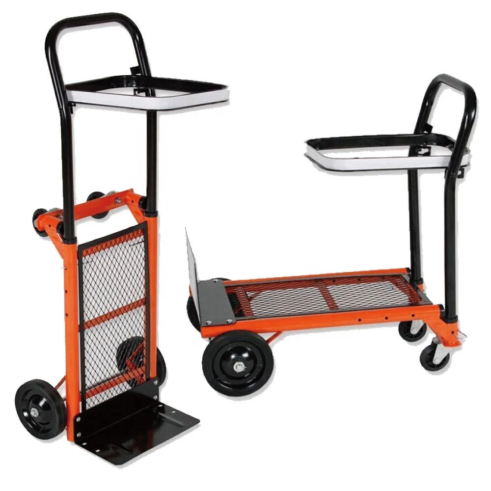 OEM heavy duty steel four-wheel folding platform truck, load-bearing 40kg, 6 * 1.25 inch solid wheels, suitable for tool use