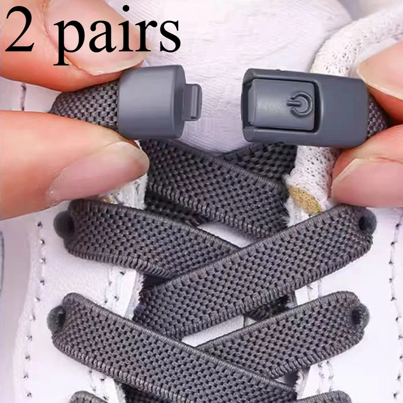 2 paia Senza Cravatte Lacci Elastici Senza Cravatta Lacci per Scarpe Presse Blocco Lacci Sneaker Bambini Adulto 8MM Allargi Lacci Piatti per Scarpe