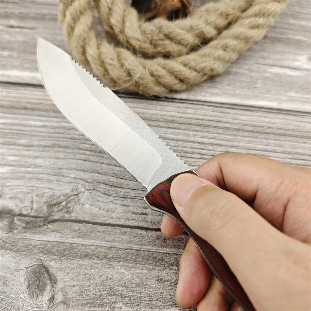 NEW BM 15002 Hunting Fixed Blade Knife CPM-S30V Steel Blade Wood Handle EDC Outdoor EDC Survival Camping Hiking Cutting Tool