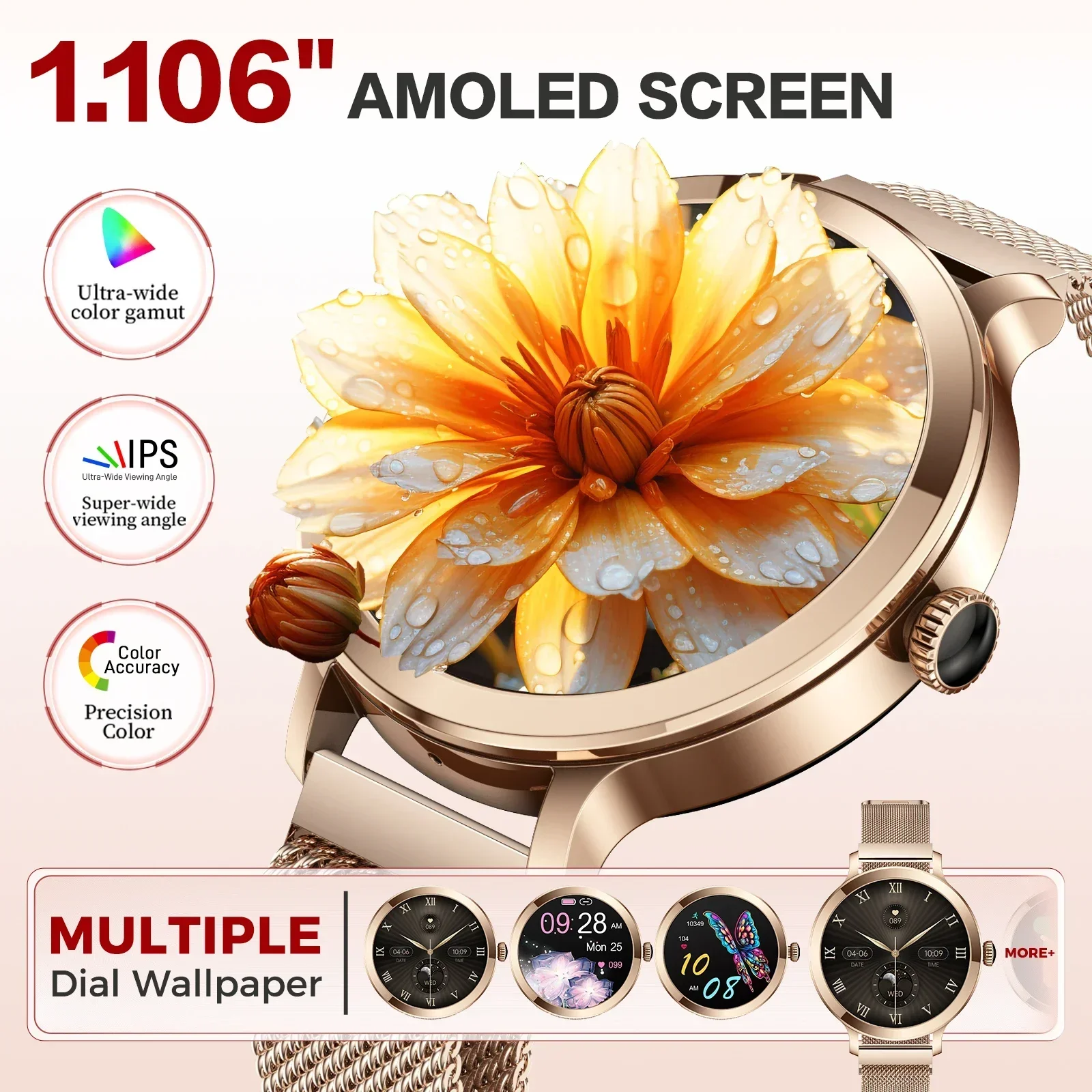 2024 New Smart Watch For Women AMOLED Display 100+ Sports Modes Fitness Watch With Heart Rate Health Sleep Tracker Calories NX7